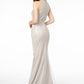 Jewel Embellished Mermaid Mesh Long Dress - Farnelli