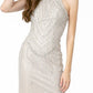 Jewel Embellished Mermaid Mesh Long Dress - Farnelli