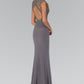 Open Back Cap Sleeve Long Dress Accented with bead - Farnelli