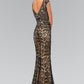 V-Neck Lace Embellished Long Dress with Jewel Detailing - Farnelli