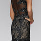 Mermaid Long Dress with Lace and Sheer Back - Farnelli