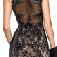 Mermaid Long Dress with Lace and Sheer Back - Farnelli