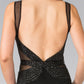 Beads Embellished Jersey Long Dress with Open Back - Farnelli