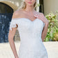 Mermaid Wedding Dress With Off-The-Shoulder Design And Embroidered Mesh - Farnelli