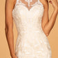 Cut-Out Back Embroidered Mesh Mermaid Wedding Gown - Farnelli