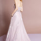Glitter Crepe Jewel A-Line Long Dress - Farnelli