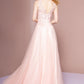 Floral Lace Embellished Bodice Mesh A-Line Dress - Farnelli
