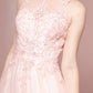 Floral Lace Embellished Bodice Mesh A-Line Dress - Farnelli