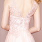 Floral Lace Embellished Bodice Mesh A-Line Dress - Farnelli