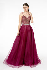 Ethereal Embellished V-neck Evening Dress from Elizabeth K - Farnelli