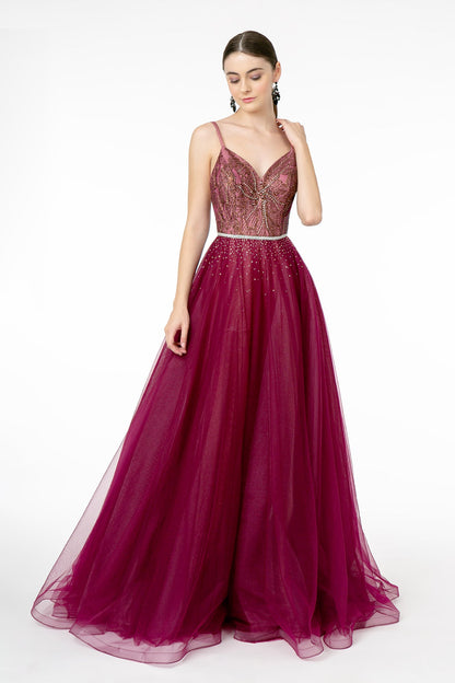 Ethereal Embellished V-neck Evening Dress from Elizabeth K - Farnelli