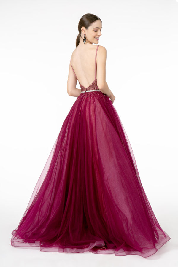 Ethereal Embellished V-neck Evening Dress from Elizabeth K - Farnelli