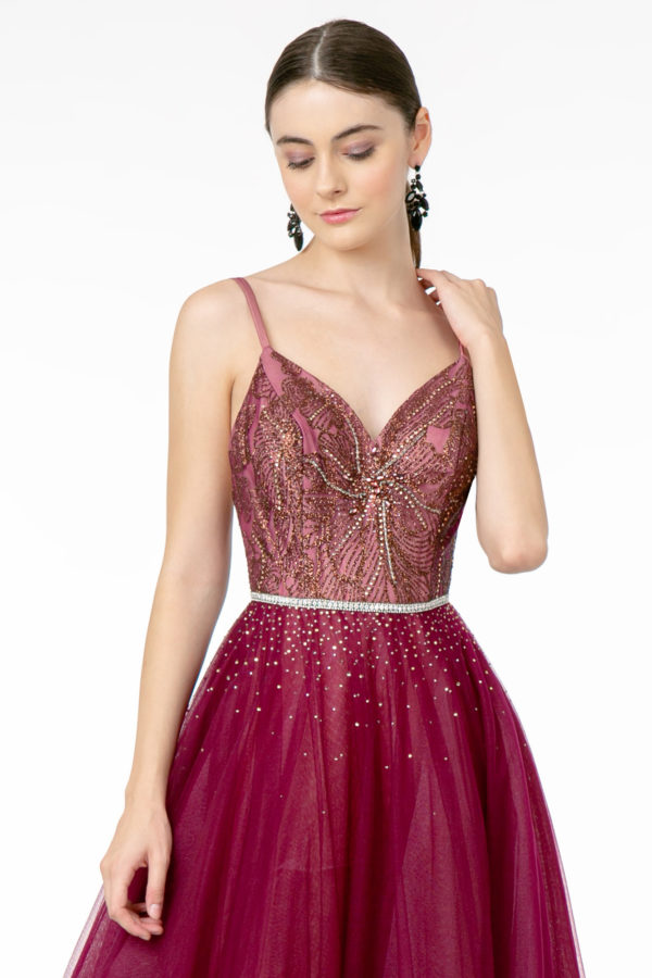 Ethereal Embellished V-neck Evening Dress from Elizabeth K - Farnelli