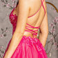 Sequin Glitter Sheer Corset Bodice Mesh A-line Long Dress - Farnelli
