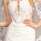 Embroidery Sequin Sheer Bodice Mesh Mermaid Wedding Gown - Farnelli