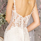 Embroidery Sequin Sheer Bodice Mesh Mermaid Wedding Gown - Farnelli
