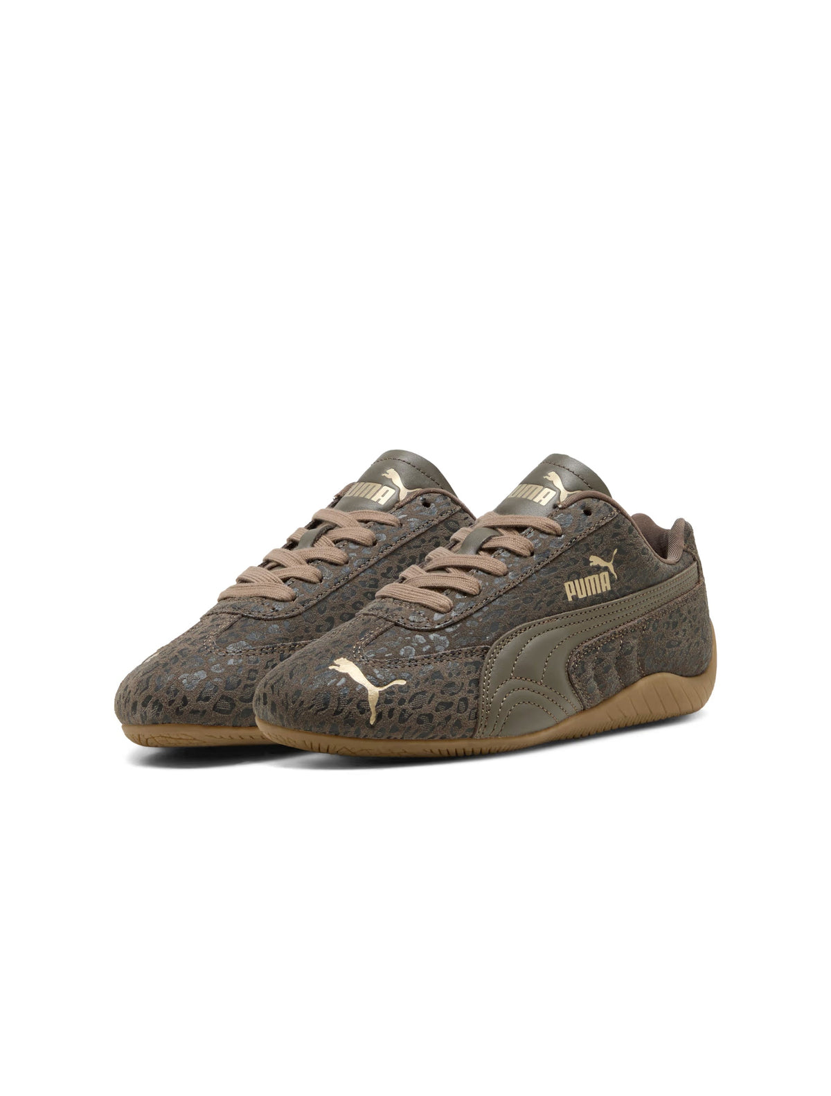 Puma Womens Speedcat OG matte bronze sneakers, stylish footwear with sleek design and athletic comfort.