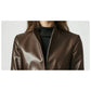Grace Leather Brown Jacket - Women Leather Jacket Brown