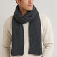Graphite Ribbed Knit Cashmere Scarf