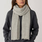 Heather Gray Herringbone Cashmere Scarf