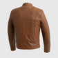 Whet Blu NYC Grayson men's dark cognac lambskin leather jacket, back side view