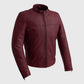 Whet Blu NYC Grayson men's lambskin leather jacket in dark cognac, front view