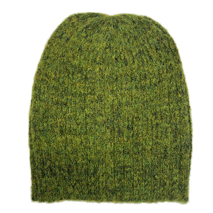 Olive Green Ribbed Alpaca Beanie