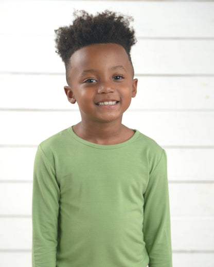 Green Christmas Bamboo Pajamas for Kids – Two Piece Set