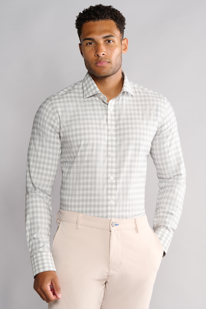 Leader Non-Iron Gingham // Grey White