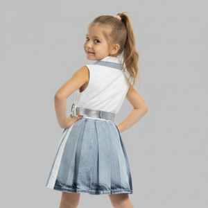 Sparkle Denim Girls Dress-1