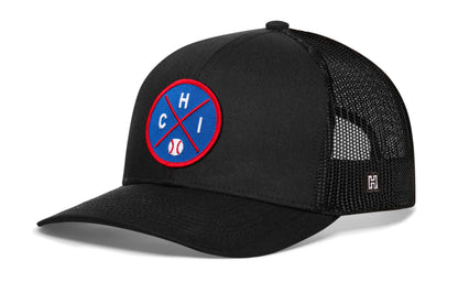 Chicago Baseball Trucker Hat  |  Blue CHI X Snapback