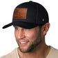 Dont Tread On Me American Flag Trucker Hat  |  Leather USA Snapback