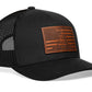 Dont Tread On Me American Flag Trucker Hat  |  Leather USA Snapback