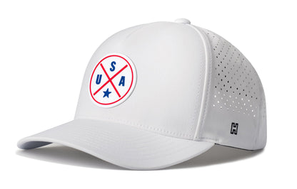 USA X Performance 5-Panel Hat  | White-Red-Blue America Flexfit Snapback