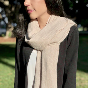 Blush Handloom Cashmere Scarf