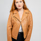 Whet Blu NYC Harper women's lambskin leather moto jacket, stylish angled view