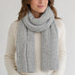 Heather Gray Ribbed Knit Cashmere Scarf