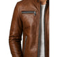 Henry Brown Leather Jacket - Men Leather Jacket Brown