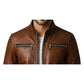 Henry Brown Leather Jacket - Men Leather Jacket Brown