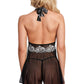 High Neck Contrast Lace Babydoll