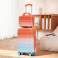 HouseOfZazla 2-piece PC spinner wheel luggage set with lock in gradient blue and red