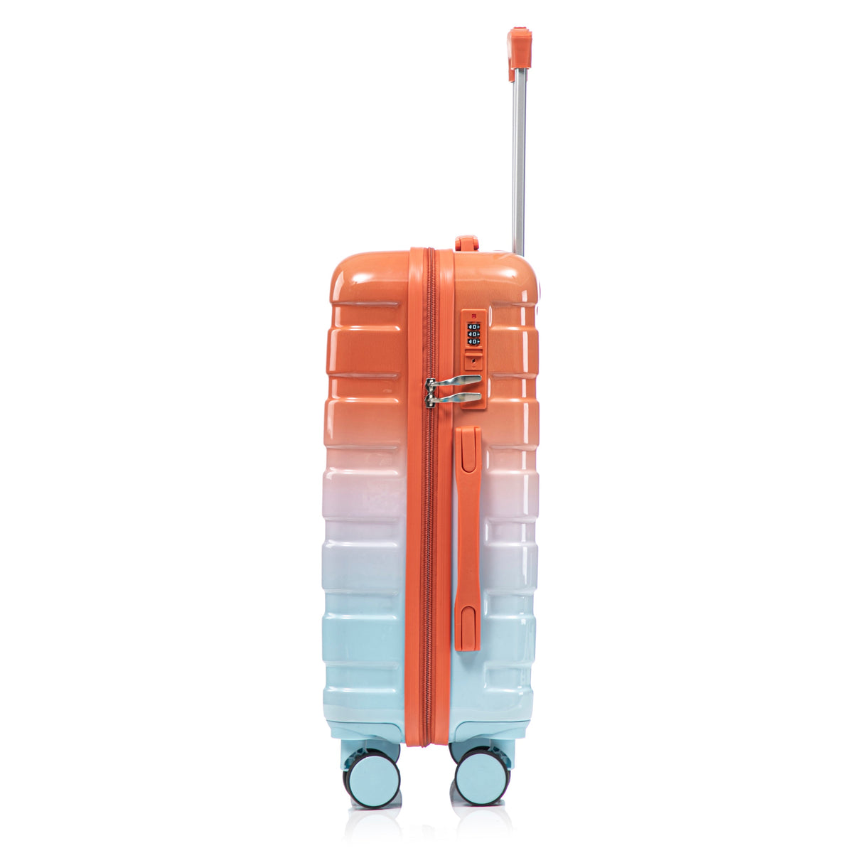 HouseOfZazla 2-piece PC spinner wheel luggage set with lock in gradient blue and red
