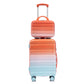HouseOfZazla 2-piece PC spinner wheel luggage set in gradient blue and red with locks