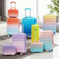 HouseOfZazla 2-piece PC spinner wheel luggage set in gradient blue and red with locks