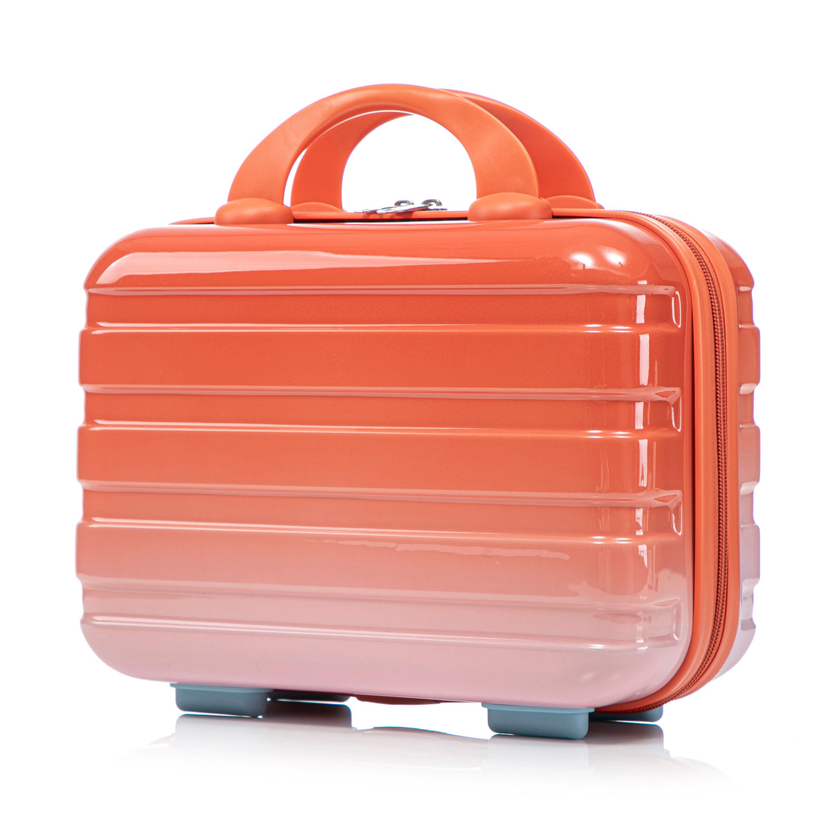 HouseOfZazla 2-piece PC spinner wheel luggage set in gradient blue and red with locks