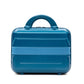 HouseOfZazla dark blue 2-piece hard case luggage set with matching cosmetic case