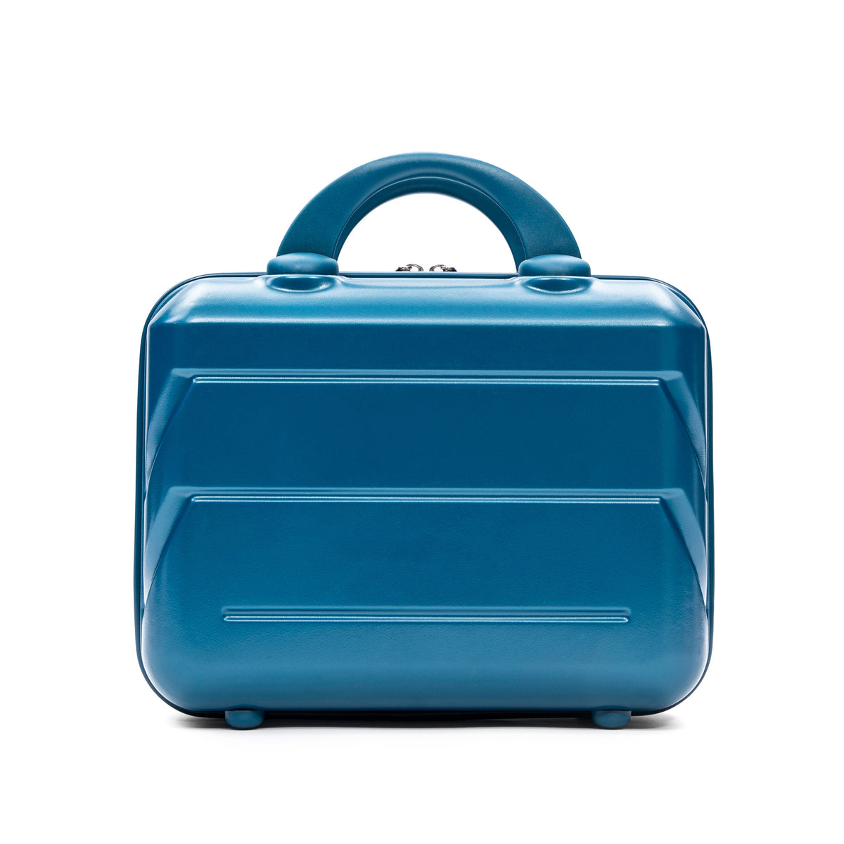 HouseOfZazla dark blue 2-piece hard case luggage set with matching cosmetic case