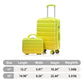 HouseOfZazla green and yellow 2-piece polycarbonate spinner wheel luggage set with lock
