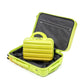 HouseOfZazla green and yellow 2-piece polycarbonate spinner wheel luggage set with lock
