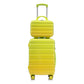 HouseOfZazla 2-piece polycarbonate spinner wheel luggage set with lock in green and yellow